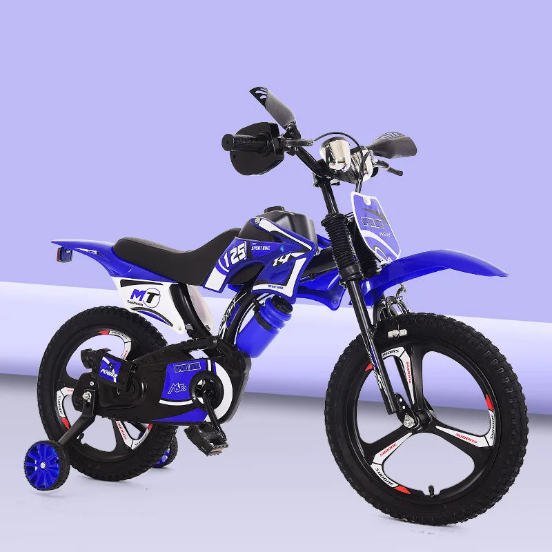 Children's Motorcycle-Style Bike — 12/14/16-Inch (30/36/41 cm) Metal Frame, Aluminum Fork, Double V Brake