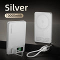 10000mAh Magnetic Wireless Power Bank 20W Fast Charge Slim Portable Battery with Built-in Cables & Phone Stand for Magnetic-Compatible Phones and Smartwatches