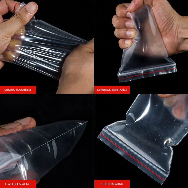 Small Reclosable Clear Zip-Top Bags 200ml (6.8 fl oz) – Resealable Plastic Food Storage & Multi-Purpose Bags