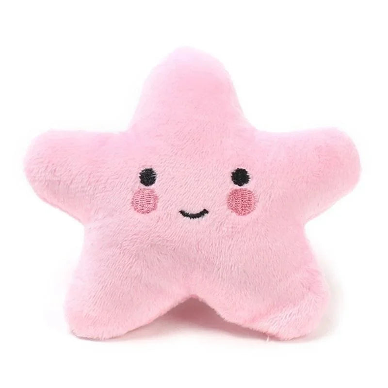 Squeaky Plush Pentagram Pet Toy for Dogs & Cats, Soft Fleece Squeaker, 3.9-5.1 in (10-13 cm)