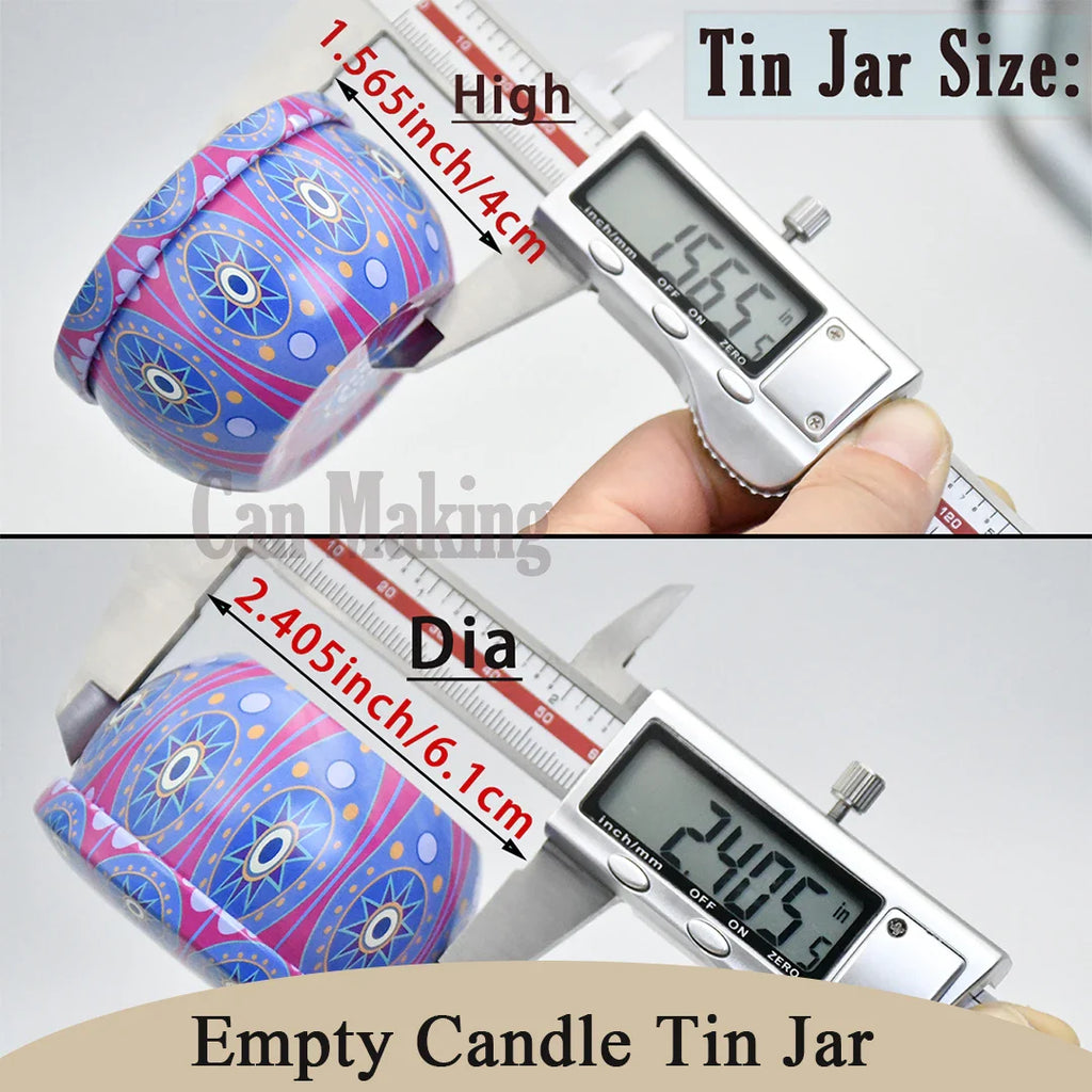 36-Pack Floral Tin Candle Jars 2.2 oz (approx. 62 g) Colorful Patterned Metal Candle Tins
