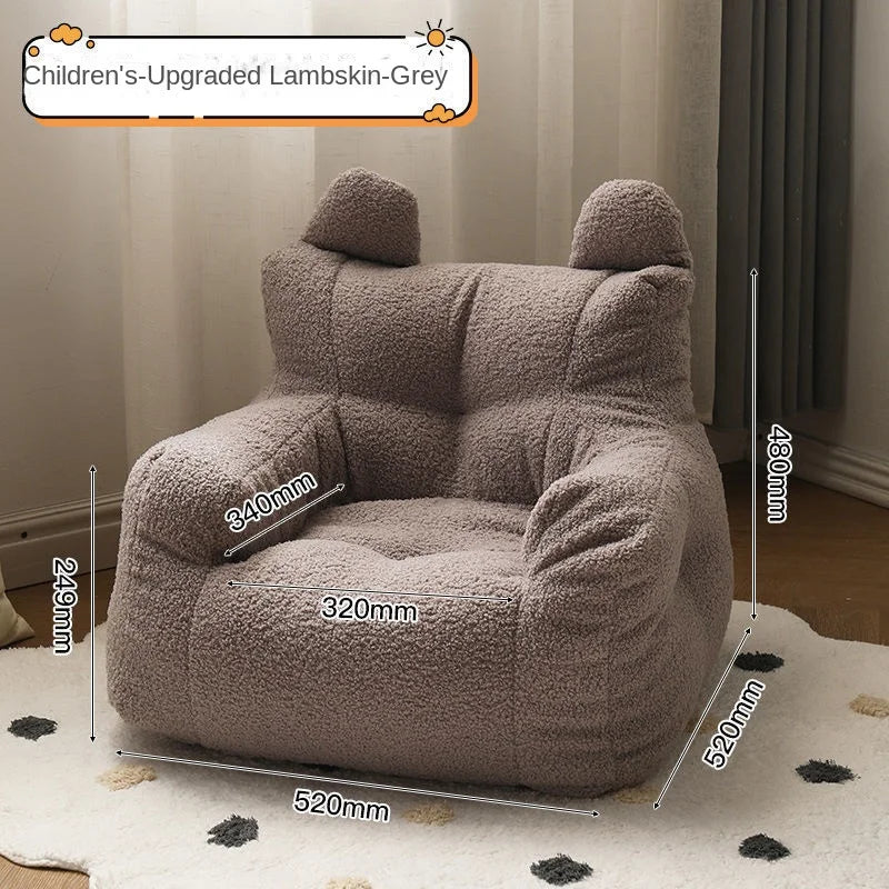 Cute Cartoon Kids Mini Sofa - Linen Toddler Armchair for Reading & Playroom