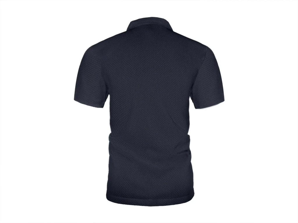 Cool Breeze Men’s Summer Ice Silk Lapel Pocket Polo Shirt