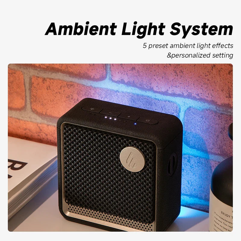 Portable Bluetooth Speaker – IP67 Waterproof, 6W Deep Bass, Ambient Light, Built-in Mic, Bluetooth 5.4, 15-Hour Battery