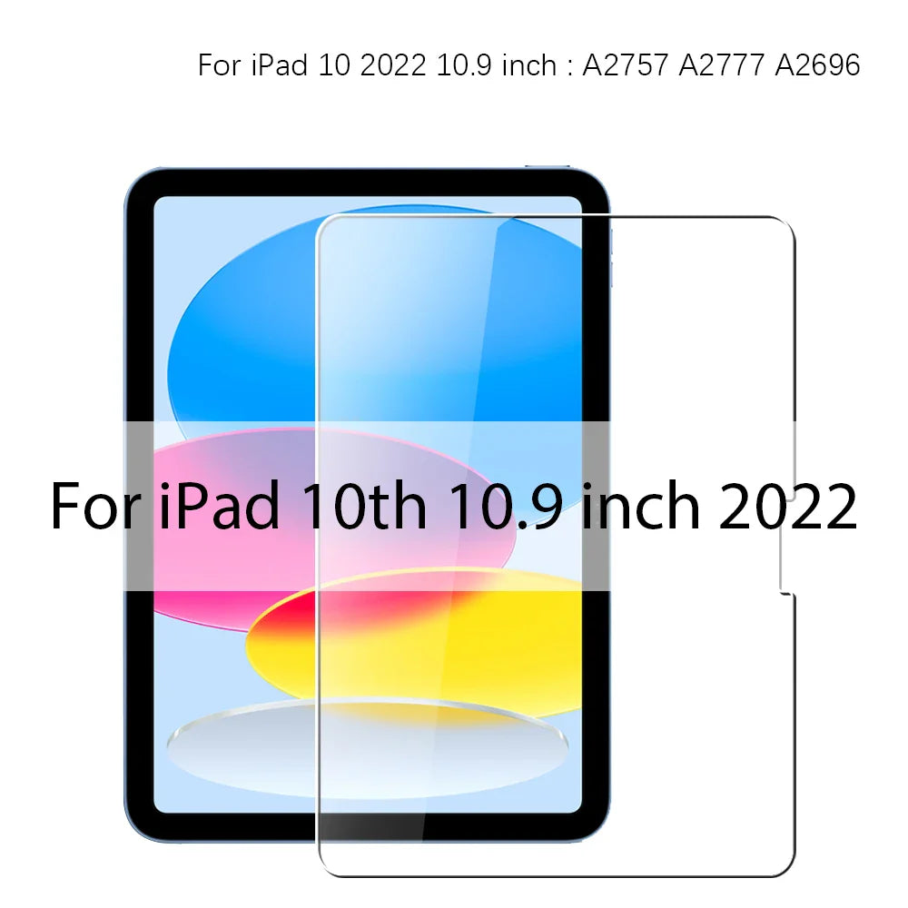 Tempered Glass Screen Protector for iPad — 1-Pack Compatible with 12.9 in (32.8 cm), 11 in (28.0 cm), 10.9 in (27.7 cm), 9.7 in (24.6 cm) — HD, Anti-Fingerprint, Oleophobic, Explosion-Proof