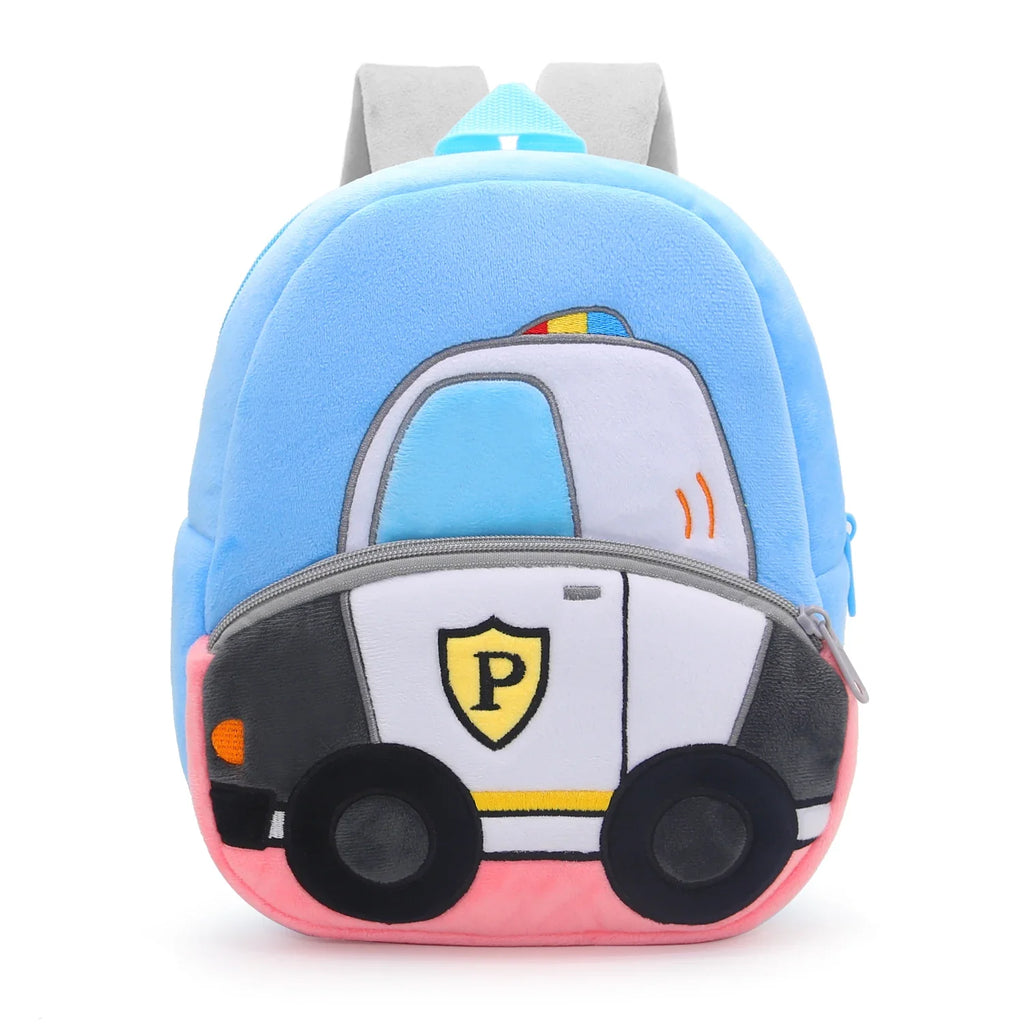 Excavator Plush Toddler Backpack for Ages 1-3, Cartoon Engineering Kids School Bag