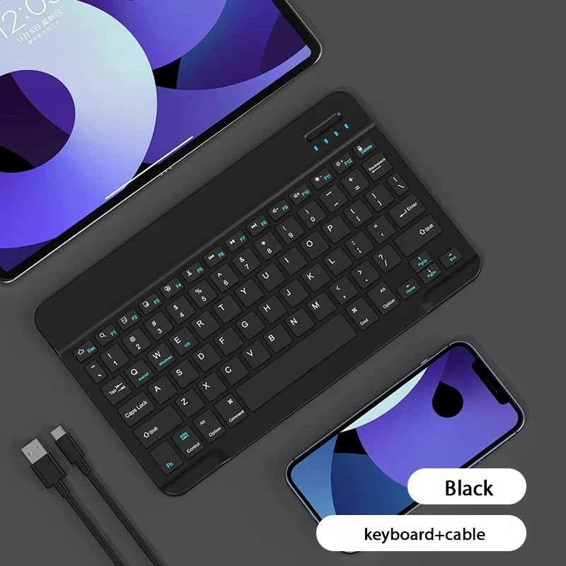 Magnetic Bluetooth Rechargeable Keyboard for 10–11.5 Inch (25–29 cm) Tablets — Fits 10", 10.2", 10.9", 11", 11.5"