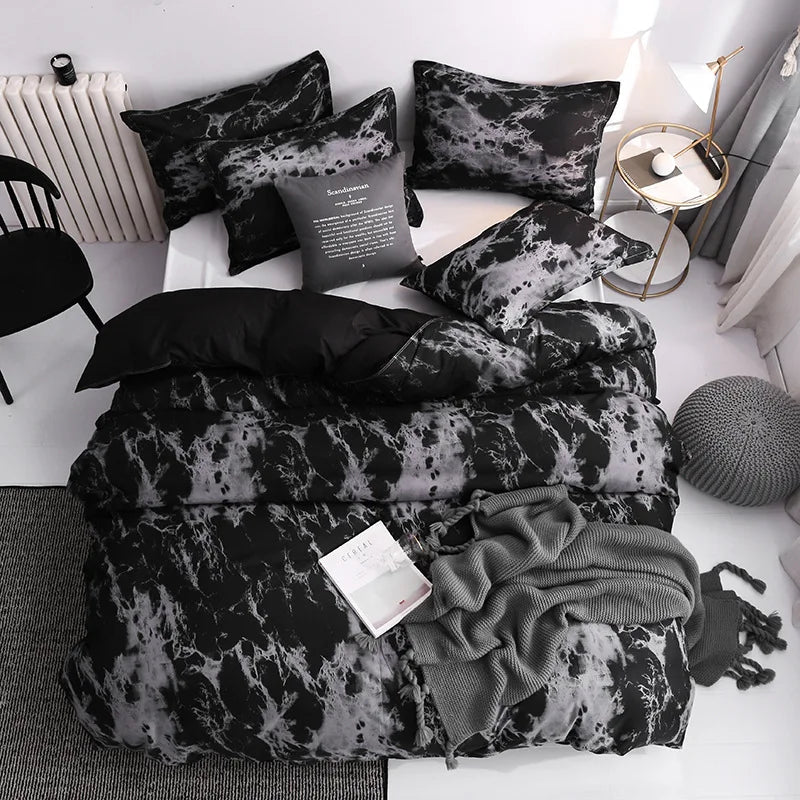3-Piece Duvet Cover Set with 2 Pillowcases – 100% Polyester Printed Quilt Cover for Single/Double/Queen/King Beds