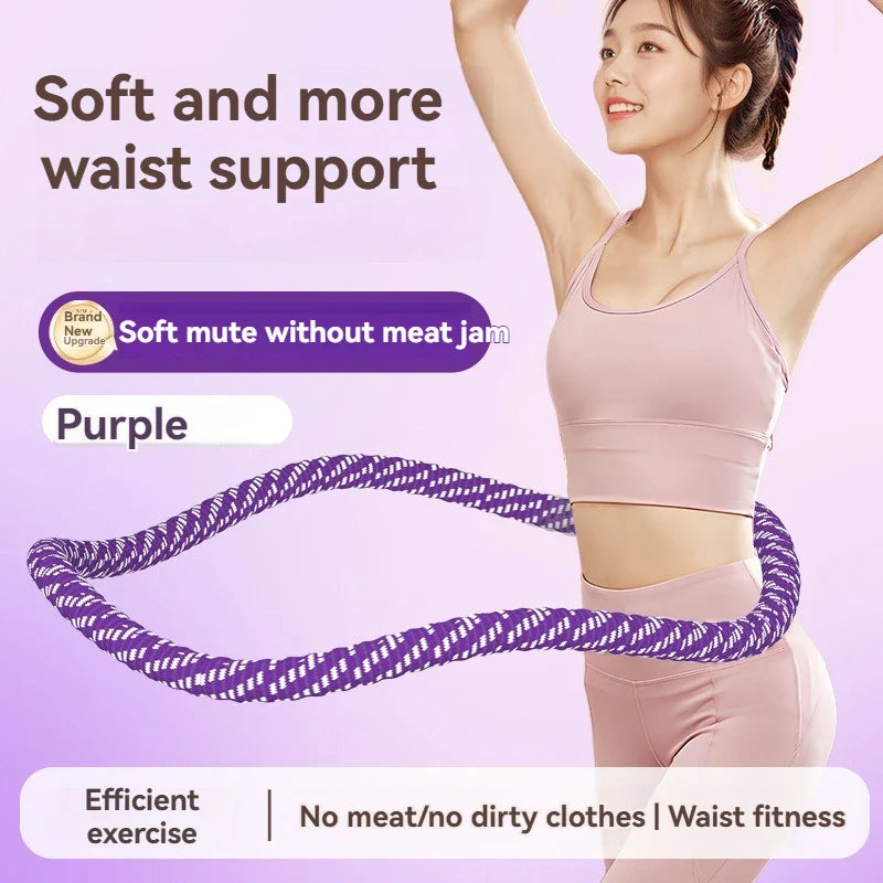 Weighted Soft-Padded Hula Hoop for Women - Waist Slimming & Core Workout, Home Fitness Hoop