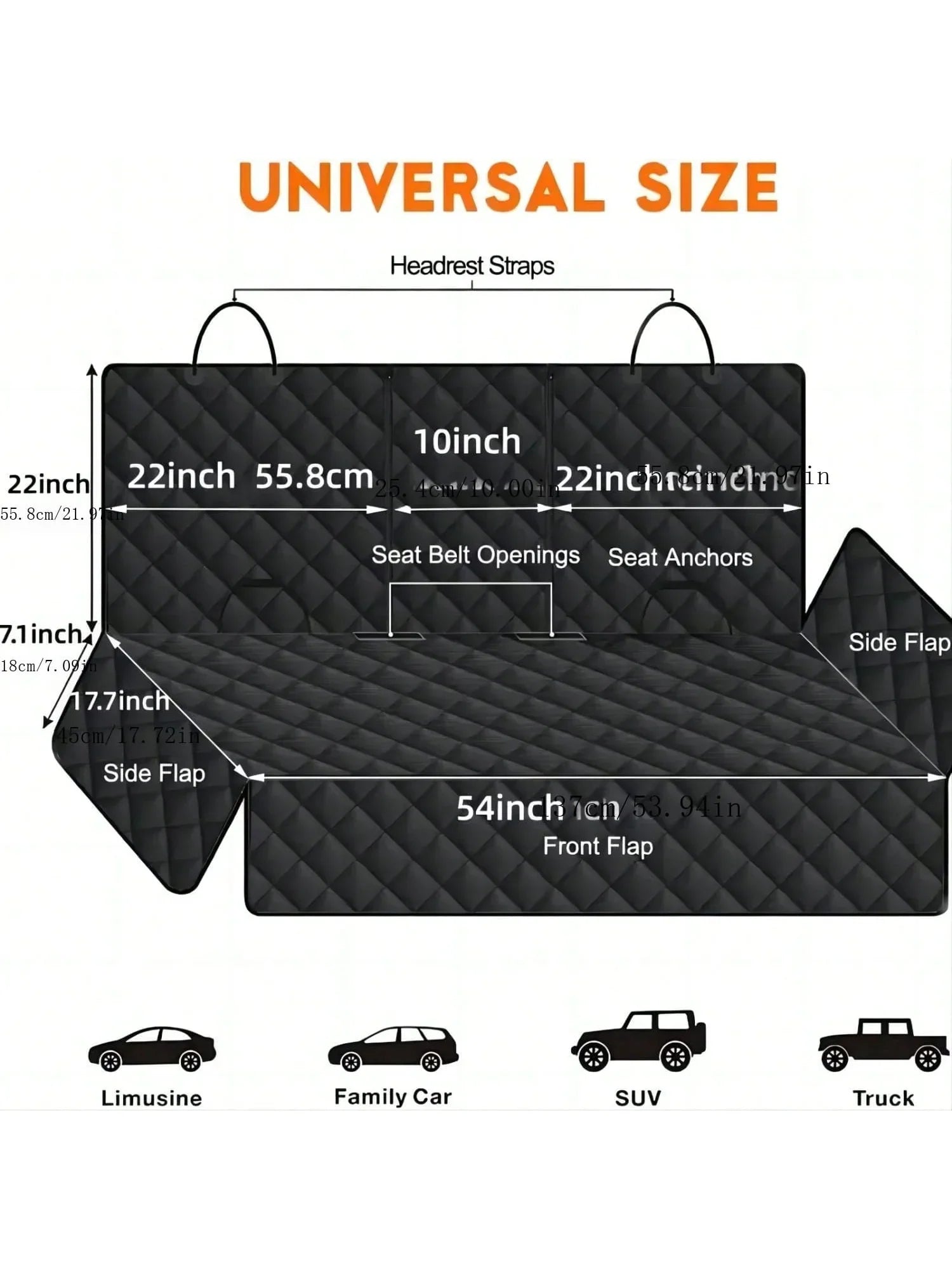 Waterproof Dog Car Seat Cover & Travel Mattress with Middle Seat Armrest — Car Seat Protector for Small Dogs