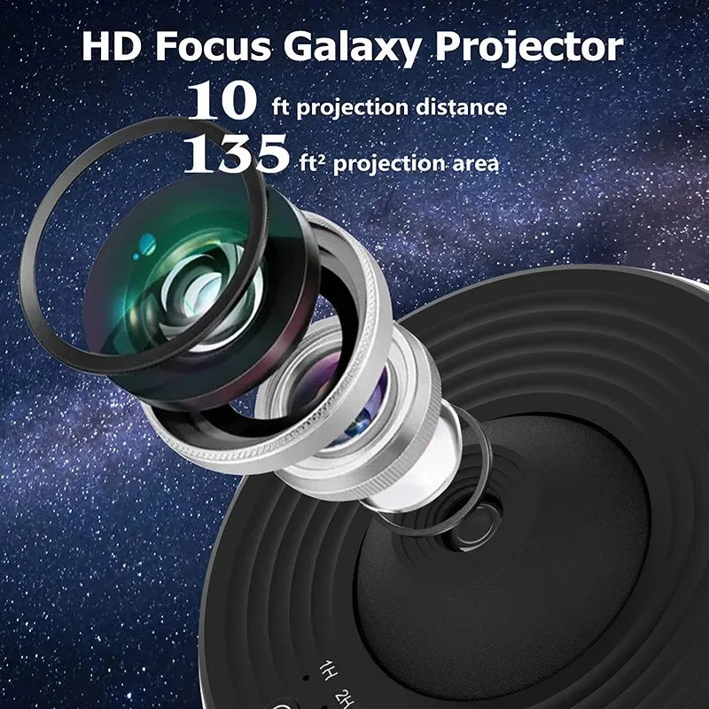 Galaxy Star Projector Night Light 360° Rotating LED Planetarium Lamp – Starry Sky Nightlight for Kids Room & Home Decor