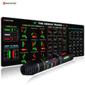 Large Stock Market Mouse Pad 31.4 x 11.8 in (800 x 300 x 2 mm) Candlestick Chart Desk Mat Stitched Edge Non-Slip Rubber Base