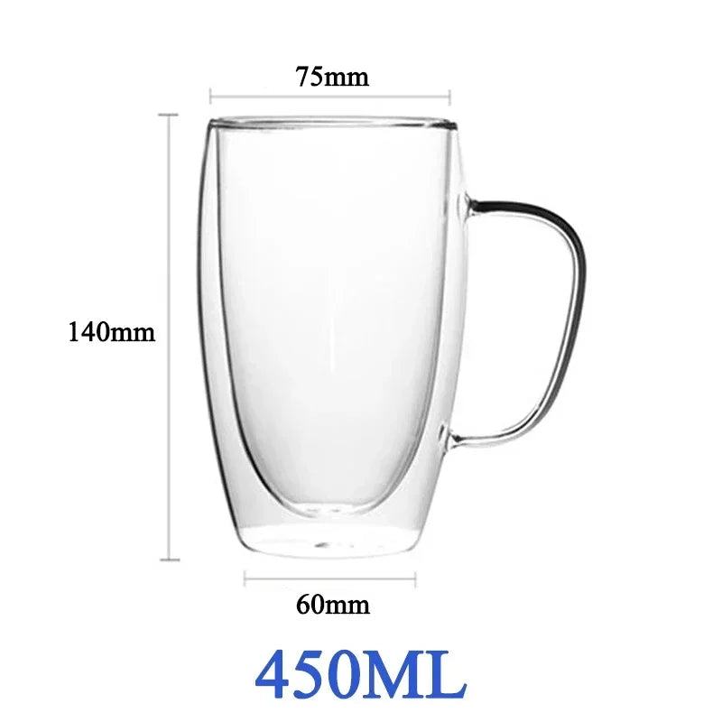 Double-Wall Borosilicate Glass Cups (80-450 ml) Heat-Resistant Insulated Tea, Coffee & Beer Glasses, Single to 6-Pack