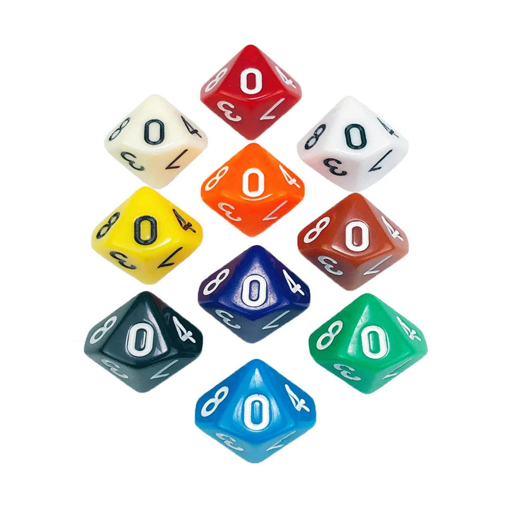 D10 Polyhedral Dice 10-Piece Set for D&D & Tabletop RPGs — Marble & Transparent Styles for Board Games & Parties