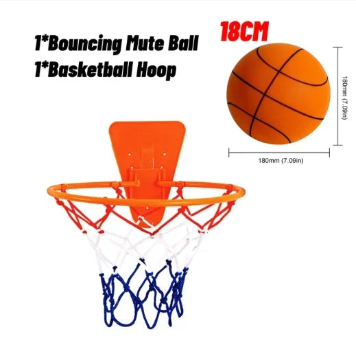 Silent Foam Basketball for Kids – Indoor Squeezable Bounce Ball, Diameter 18/21/24 cm (7.1/8.3/9.4 in)