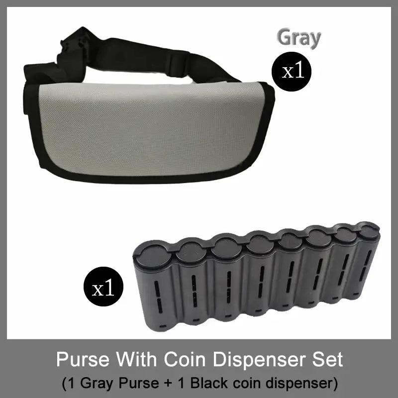 Multi-Pocket Waist Cash Bag with Euro Coin Dispenser Waiter & Cashier Coin Organizer