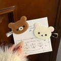 Cartoon Relax Bear Acrylic Duckbill Hair Clip - Cute Kawaii Side Bang Hairpin for Women & Girls, Student Hair Accessory Gift