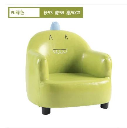 Kids Cartoon Sofa Chair — Children's Toddler Armchair & Learning Stool, Wooden Frame with High-Elastic Foam (22 x 21 x 19.7 in | 56 x 54 x 50 cm)