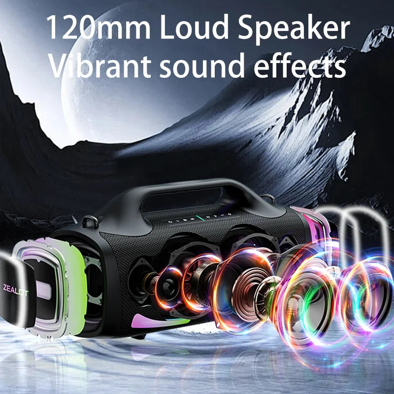 100W Wireless Bluetooth Portable Outdoor Speaker with Subwoofer, 24000mAh Fast-Charging, Dual Pairing, HiFi Bass, Waterproof