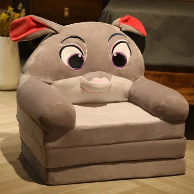 Foldable Kids Cartoon Sofa Bed — Plush Toddler & Baby Seat, Princess Nap Cushion