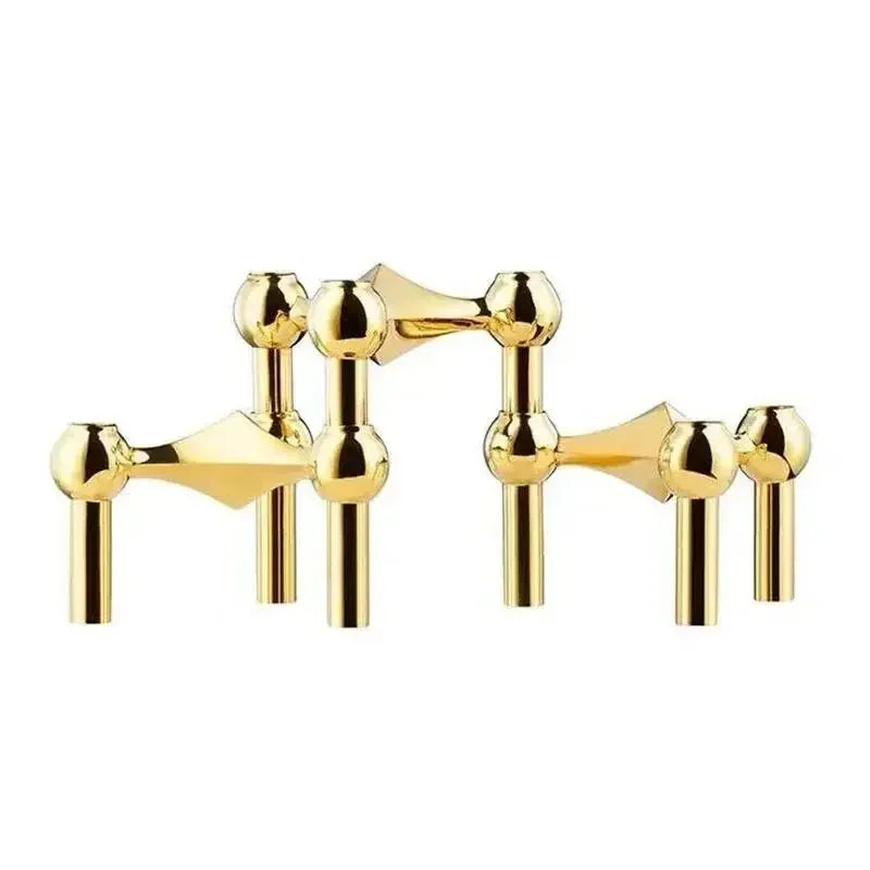 Nordic 3-Arm Metal Taper Candle Holder - Modern Vintage Candelabra for Skinny Stick Candles (Fits ≤1.2 cm / 0.47 in)