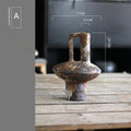 Handmade Ceramic Tabletop Vase - Rough Pottery Wabi-Sabi Vintage Farmhouse Vase for Dried Flowers & Flower Arrangements