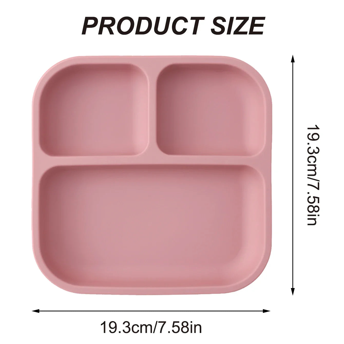 BPA-Free Silicone Suction Divided Baby Plate, Leakproof Toddler Meal Tray, Easy-Clean Kids Dinnerware