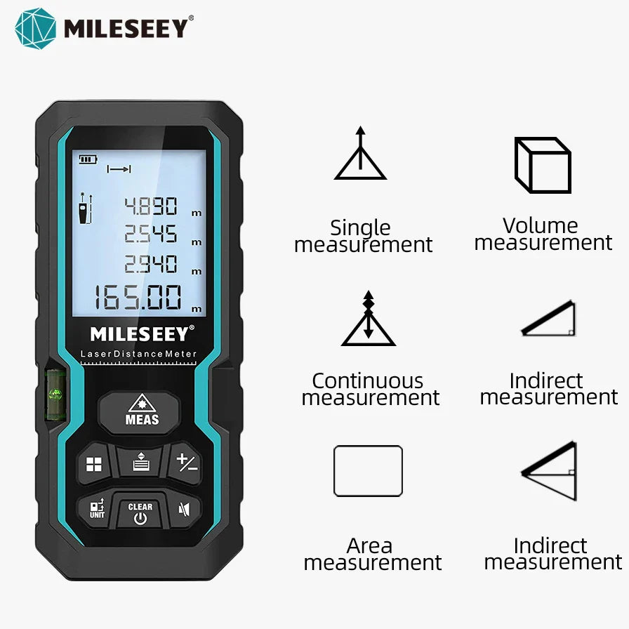 Laser Rangefinder Distance Meter 40m 60m 80m 100m (131/197/262/328 ft) IP54 Electronic Tape Measure