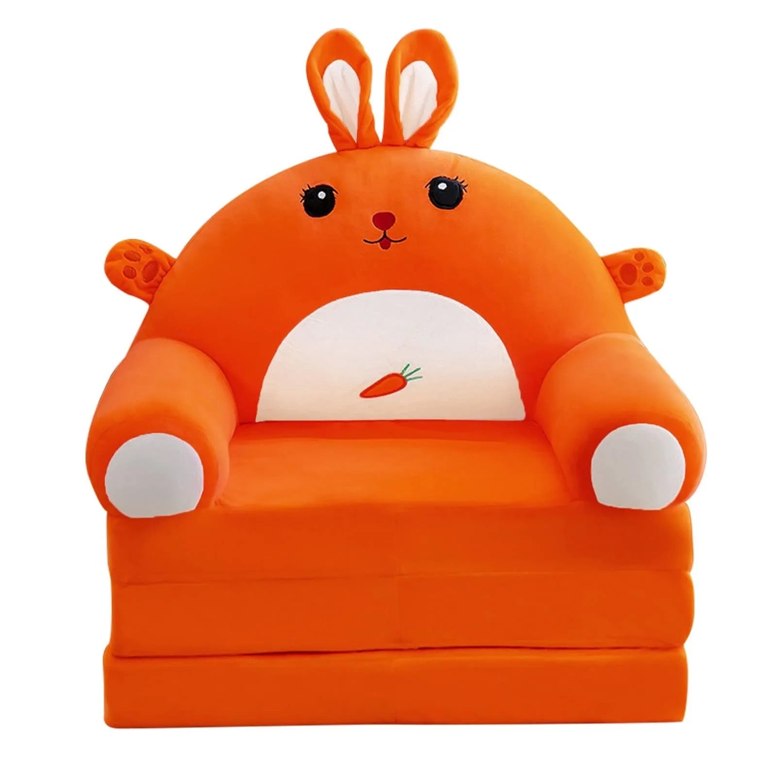 Plush Foldable Kids 2-in-1 Sofa Bed – Cartoon Flip-Open Armchair & Nap Lounger