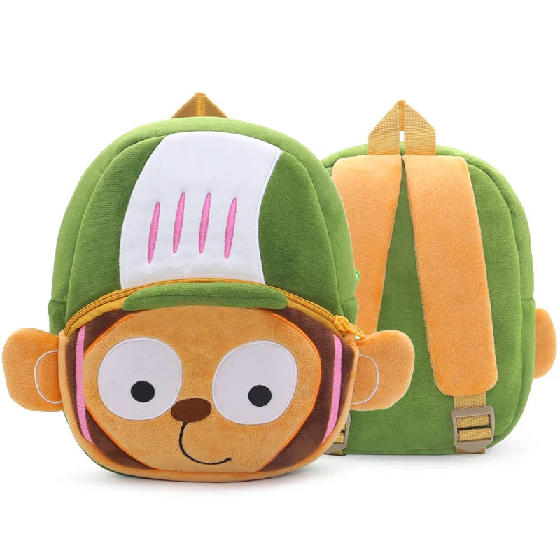Plush Cartoon Animal Kids Backpack – Toddler & Preschool School Bag Ages 2–6