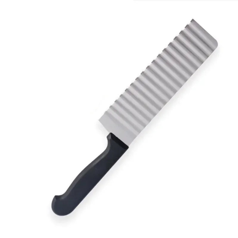 Stainless Steel Wavy Crinkle Slicer Knife - Potato Chip & French Fry Cutter, 25 x 14 x 4 cm (9.8 x 5.5 x 1.6 in)