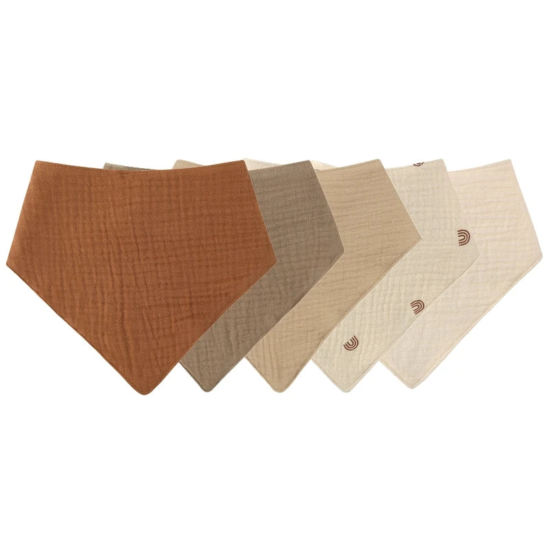 Baby Cotton Bandana Bibs - Triangle Burp Cloths for Feeding & Drool, 16.5 x 7.5 in (42 x 29 cm) - 3/4/5-Pack Unisex
