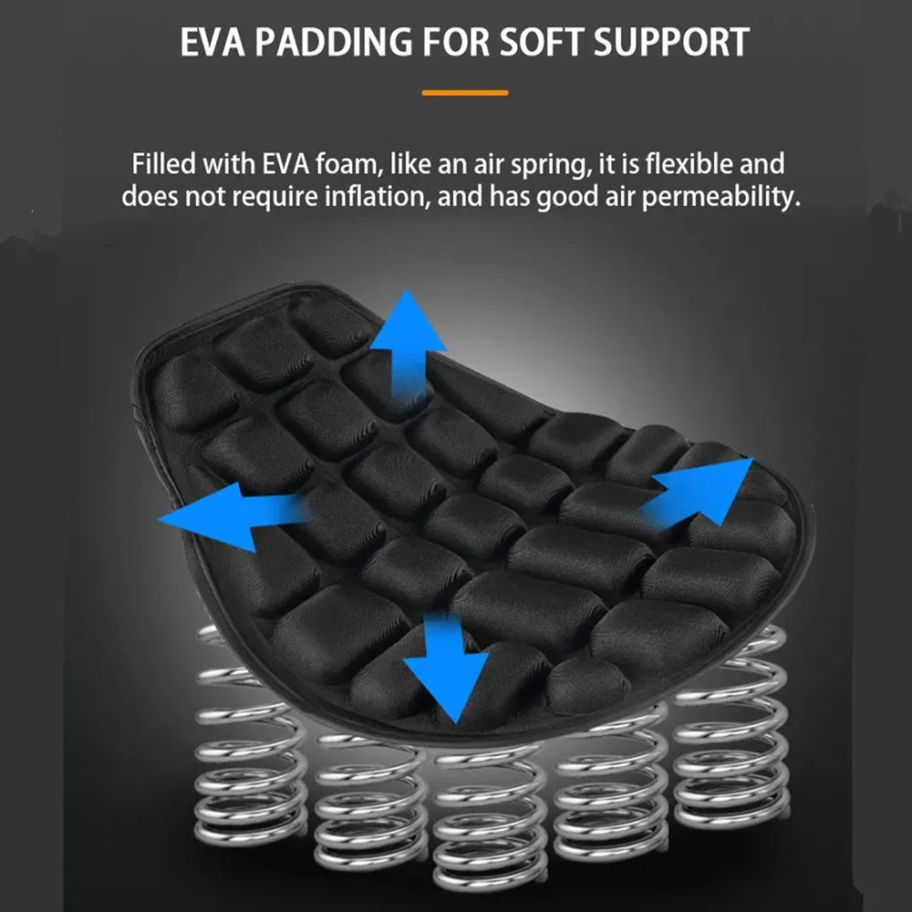 EVA Foam Motorcycle Seat Cushion Pad 340x360mm (13.4x14.2 in) Universal Breathable Shock-Absorbing Bike Seat