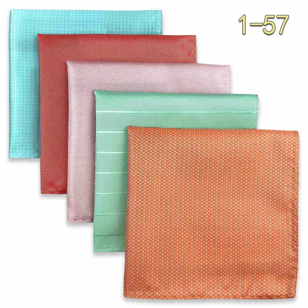 5-Pack Men's Microfiber Pocket Squares 12.6 in (32 cm) - Jacquard Woven Wedding & Formal Handkerchiefs, Assorted Patterns