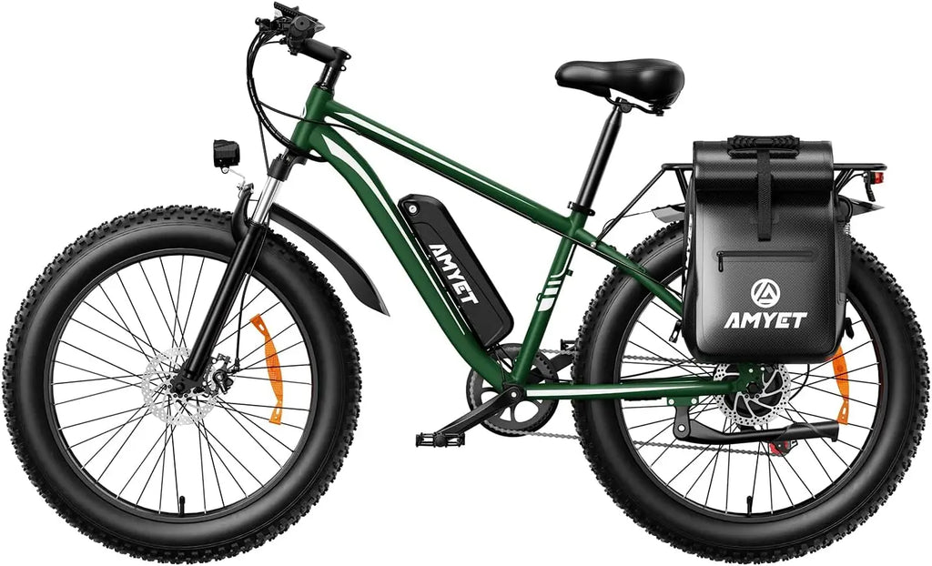 1000W 48V 15Ah Electric Fat Tire Mountain Bike — 26-inch x 4-inch (66×10 cm), Dual Suspension, 28 mph, Removable Battery, 330 lb Capacity