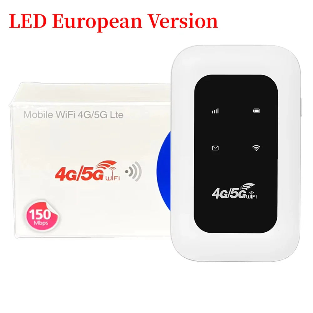 4G LTE Pocket WiFi Router 150Mbps Portable MiFi Hotspot with SIM Slot, 2100mAh Battery for Travel Home Office RV