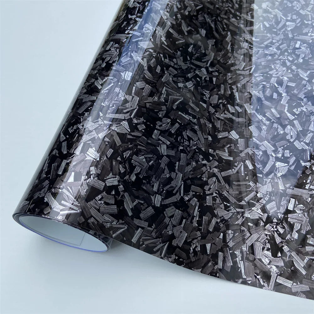 Glossy Laser Forged Carbon Fiber Vinyl Wrap Self-Adhesive Waterproof Car Film - 10/20/30/50 cm x 152 cm (3.94/7.87/11.81/19.69 in x 59.84 in)