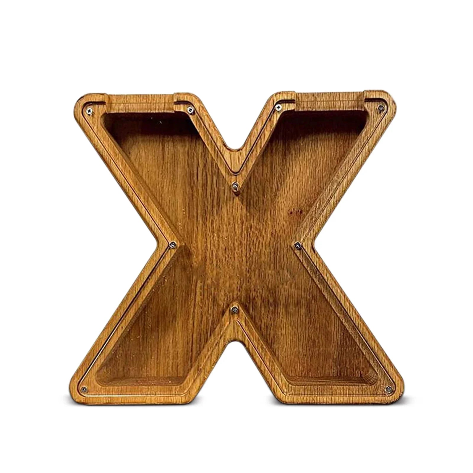 26-Letter Wooden Piggy Bank Alphabet Moneybox Coin Saving Box for Kids Desktop Home Decor