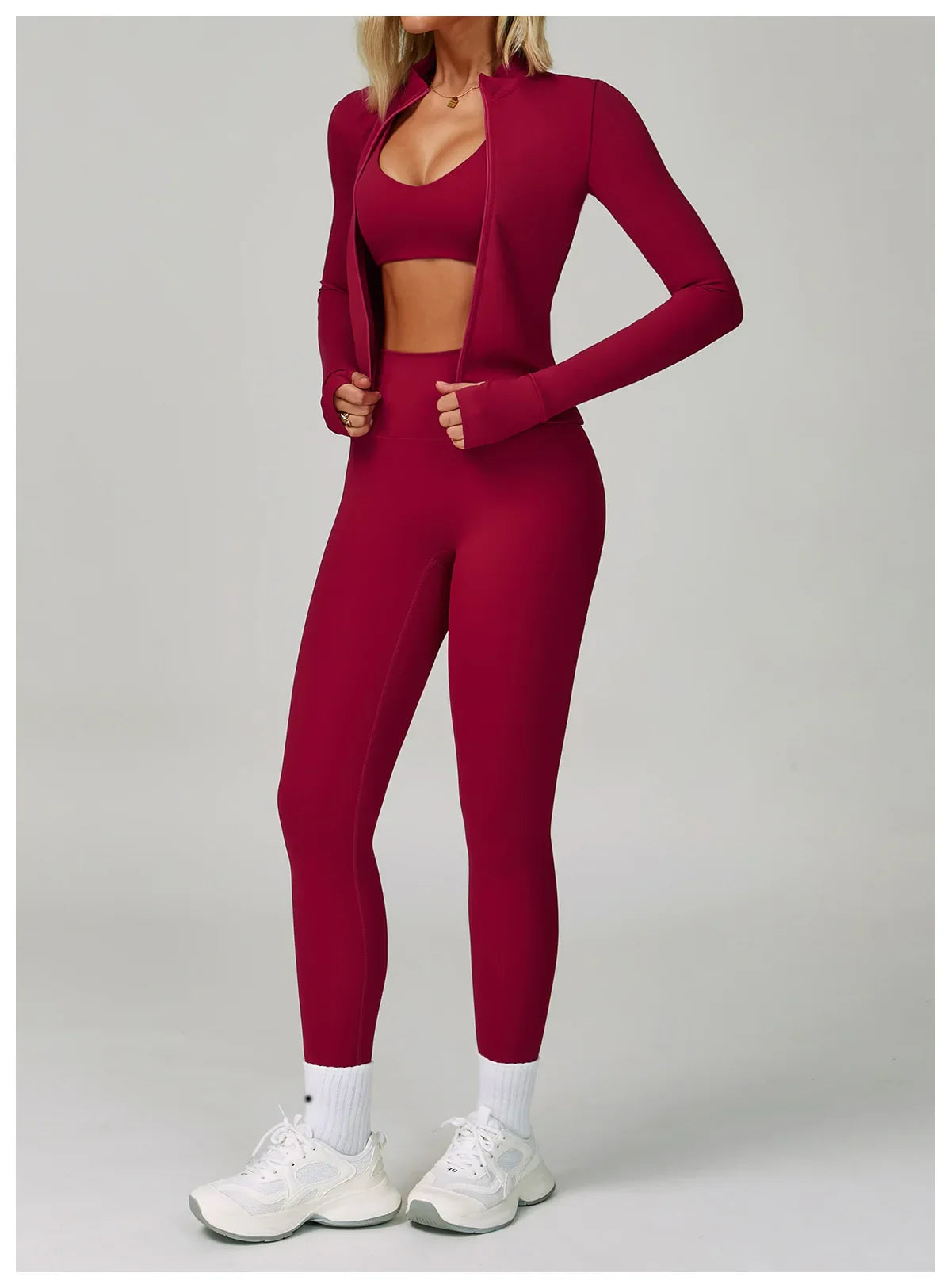 2/3-Piece Activewear Set – Sports Bra & High Waist Leggings