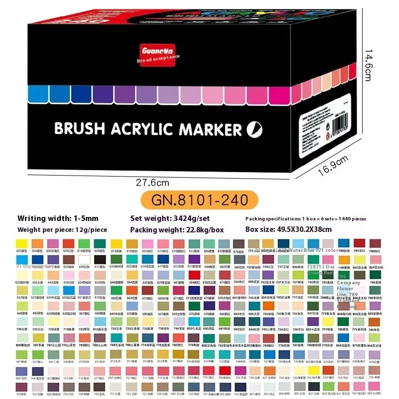 Acrylic Paint Pens Set - Multi-Tip Brush & Marker for Rock Painting, Stone & Ceramic Art (12 to 240 Colors)