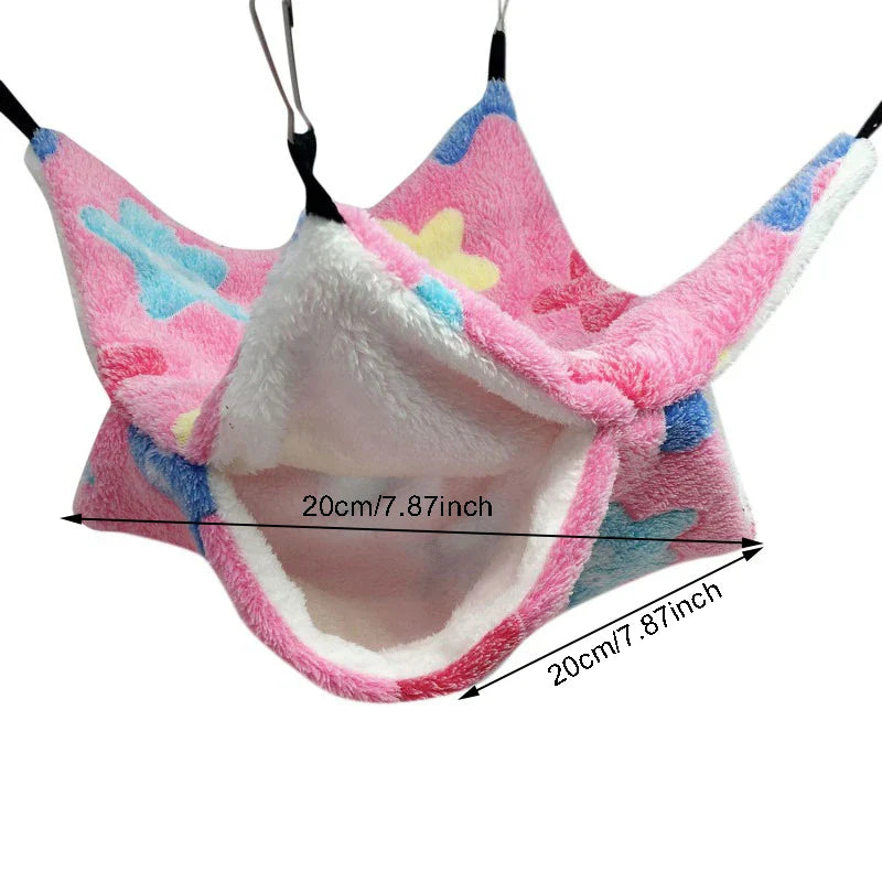 Fleece Hammock Hideout for Small Pets - Hamster, Guinea Pig, Sugar Glider, Rat | 20x20 cm (7.9x7.9 in) & 34x34 cm (13.4x13.4 in)