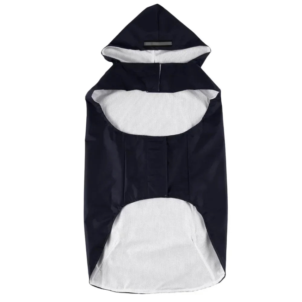 Waterproof Dog Raincoat Hoodie with Reflective Stripe, Leash Hole & Storage Pocket Sizes S-6XL