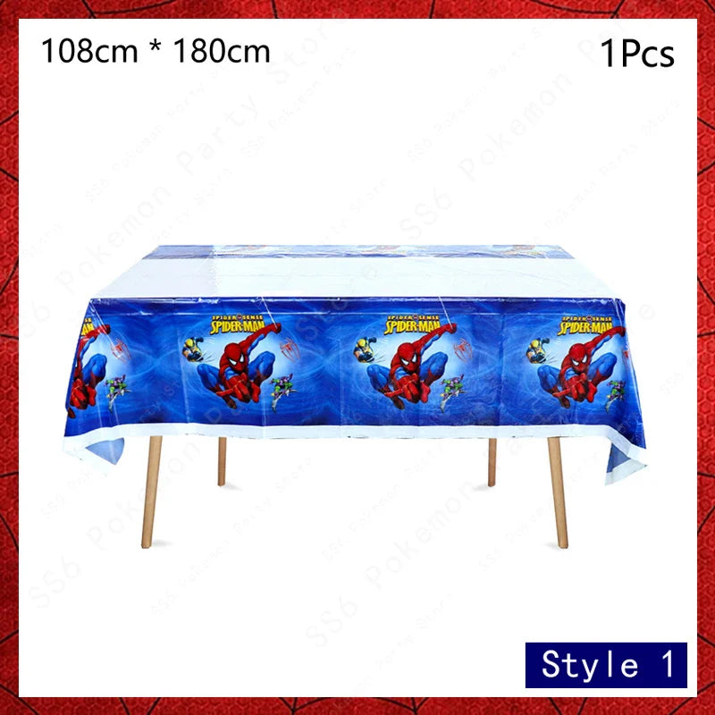 Spiderman Kids Birthday Party Supplies - Disposable Tableware Set with Plates, Cups, Napkins & Favor Bags