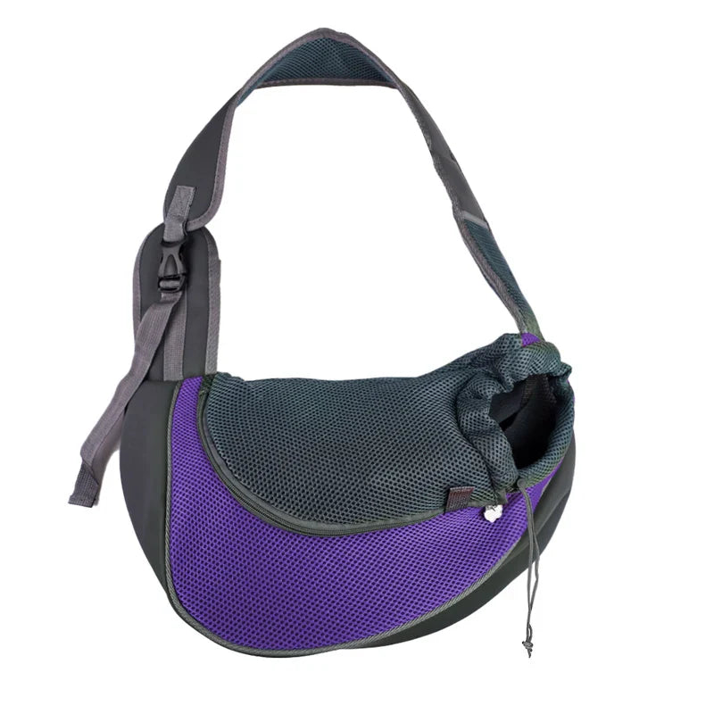Pet Sling Carrier Shoulder Bag — Mesh Crossbody Travel Carrier for Small Dogs & Cats (S: up to 6.6 lb / 3 kg, L: up to 13.2 lb / 6 kg)