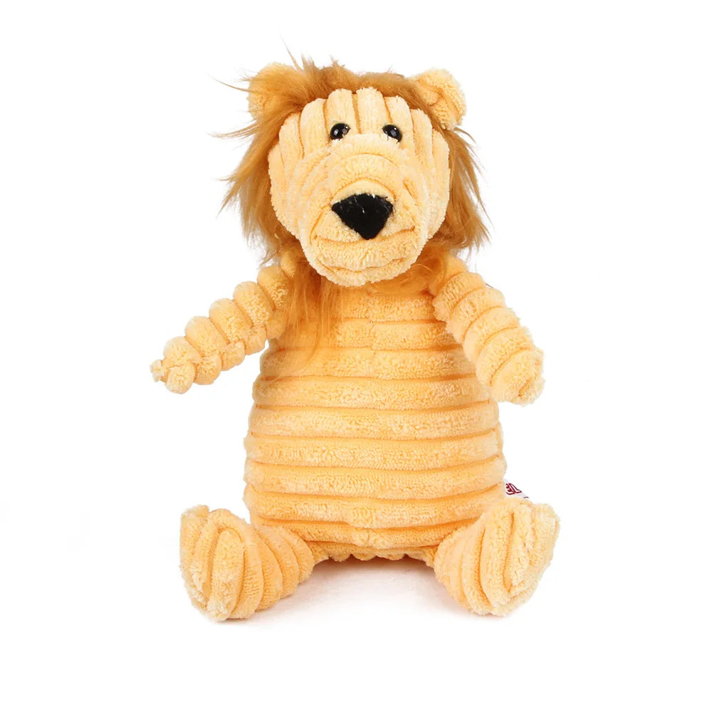 Dog Chew Toy Corduroy Plush Squeaky Molar Tooth Cleaner Training Toy for Large Dogs Monkey and Pig Designs