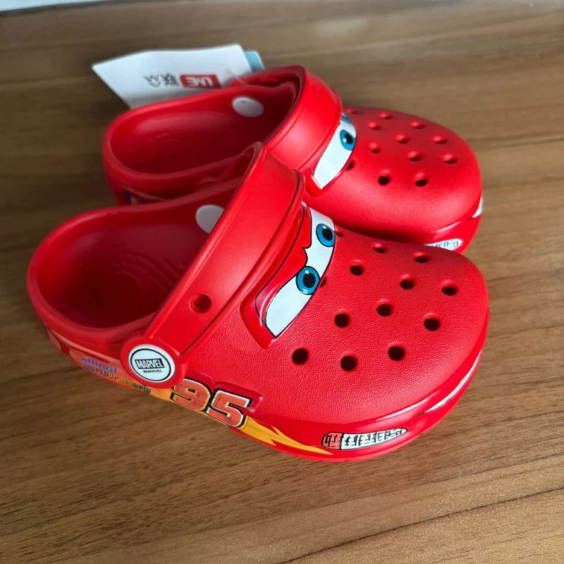 Lightning McQueen LED Light-Up Kids Slippers Car Sandals for Boys & Girls Breathable EVA Beach Slides