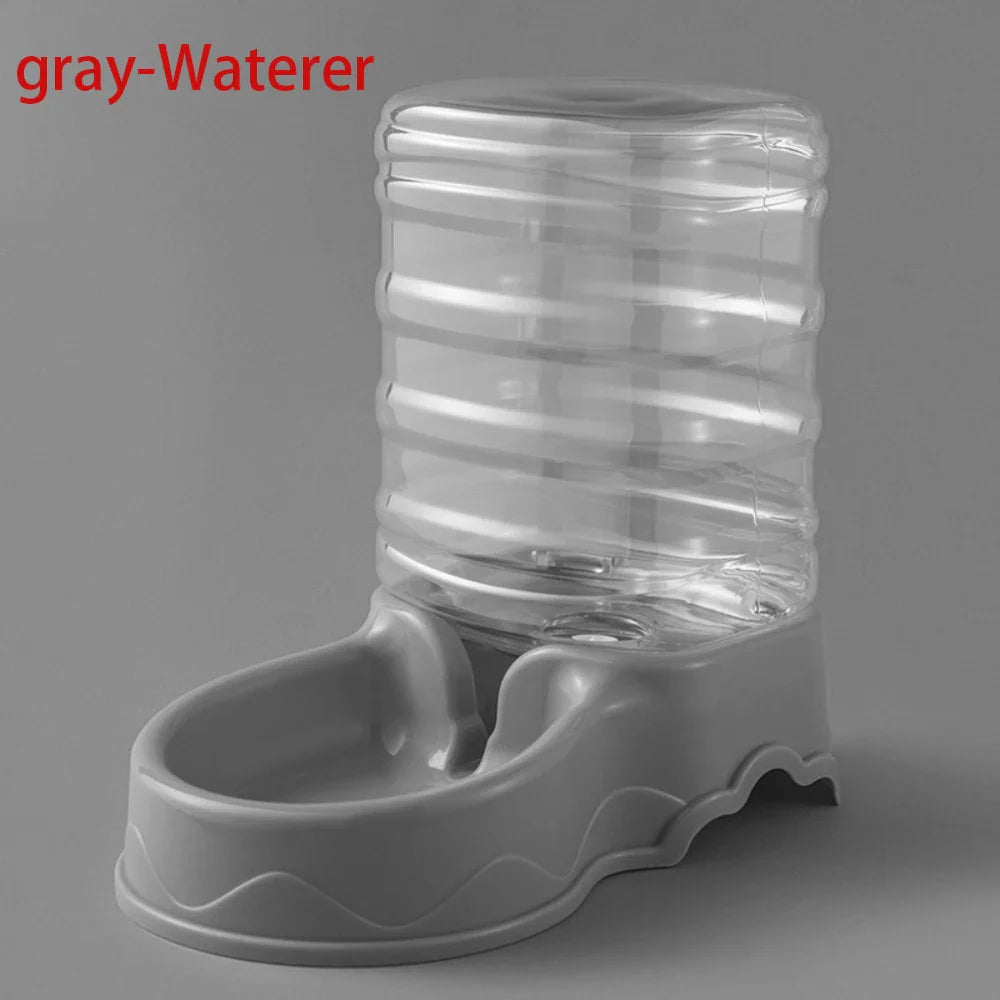 Gravity Pet Feeder and Water Dispenser for Cats and Small Dogs – Transparent PP Hopper, Pink, Blue, Gray