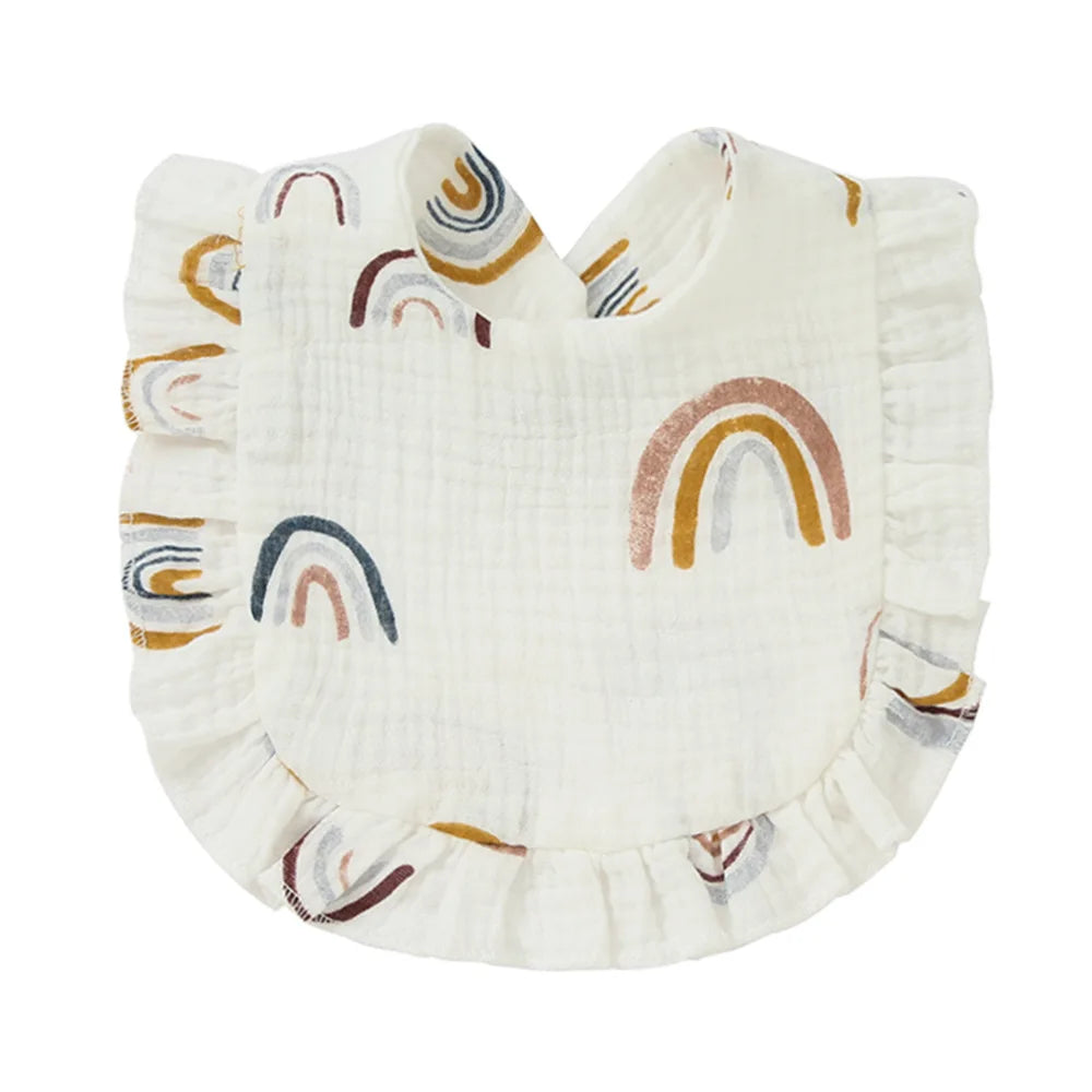 Muslin Cotton Baby Bibs & Burp Cloths - Ruffle Bandana Drool Bibs for Newborns