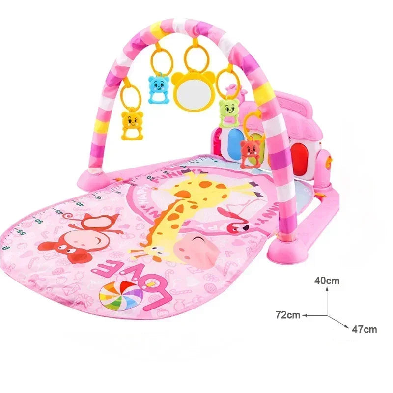 Baby Musical Play Mat with Light-Up Piano Keyboard - Activity Gym & Tummy Time Mat for Infants