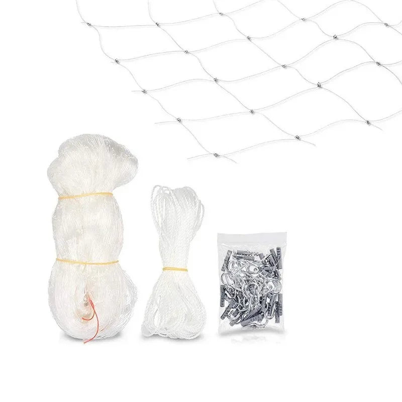 Balcony and Window Pet Safety Net – Transparent Nylon Mesh with Steel Wire Grid – Cat and Small Dog Fall Prevention
